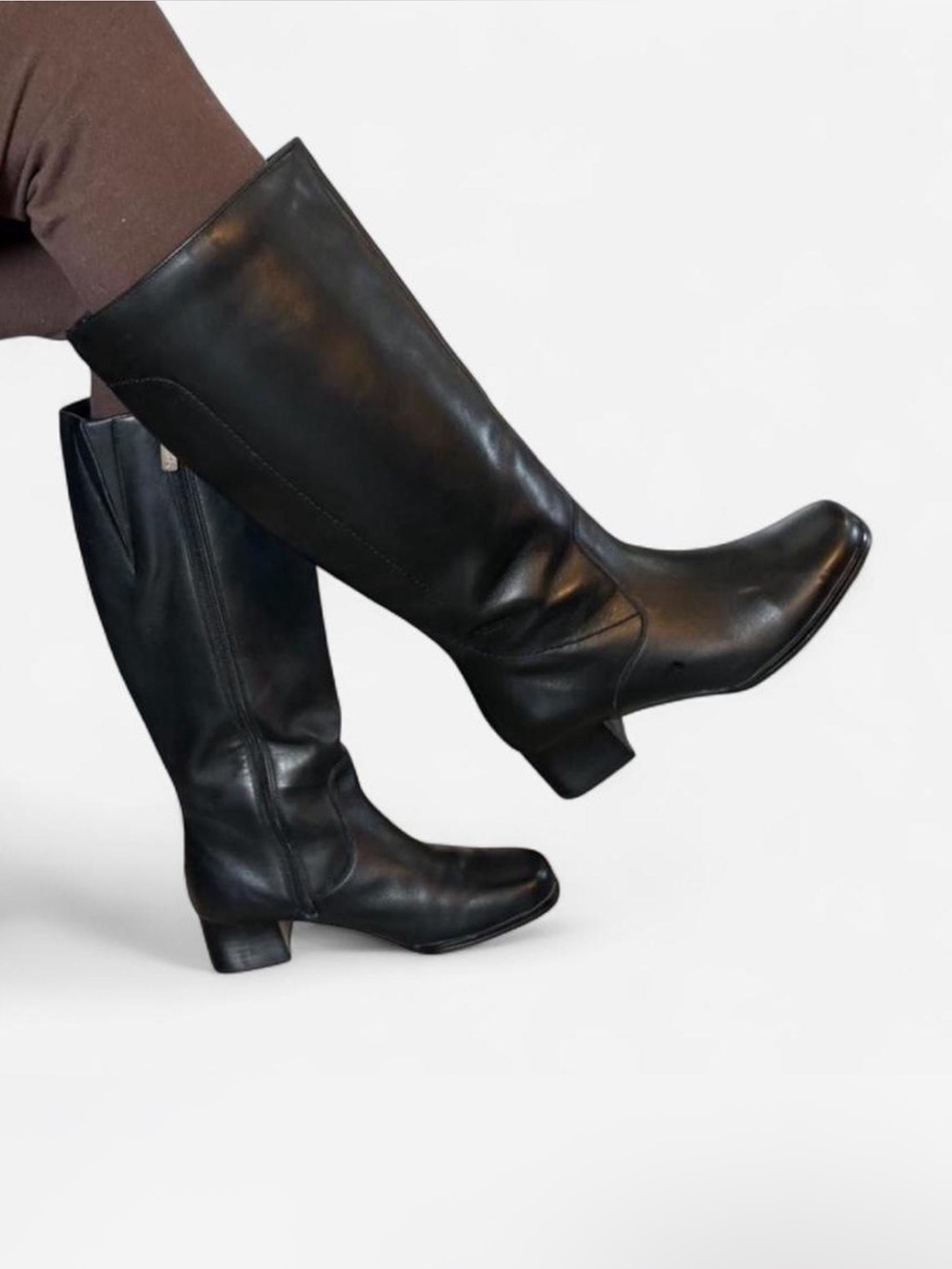 Blondo Black Leather Heeled Boots Weather Proof